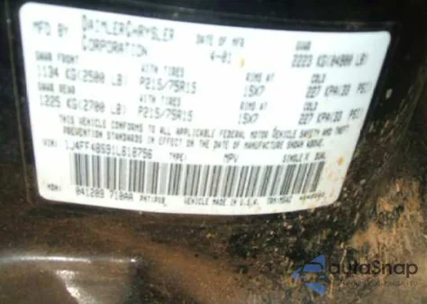 2001 Jeep Cherokee z USA, uszkodzony, nr VIN 1J4FF48S91L618756